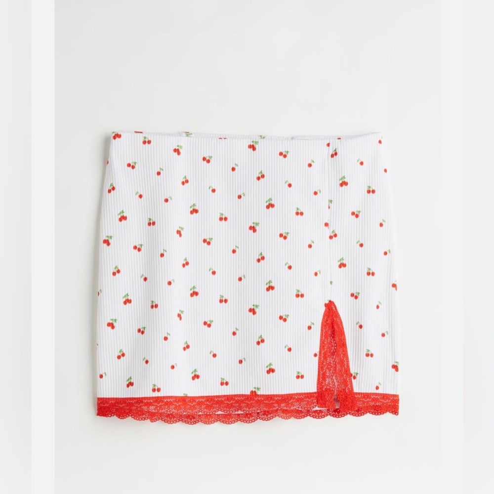 H&M cherry mini skirt